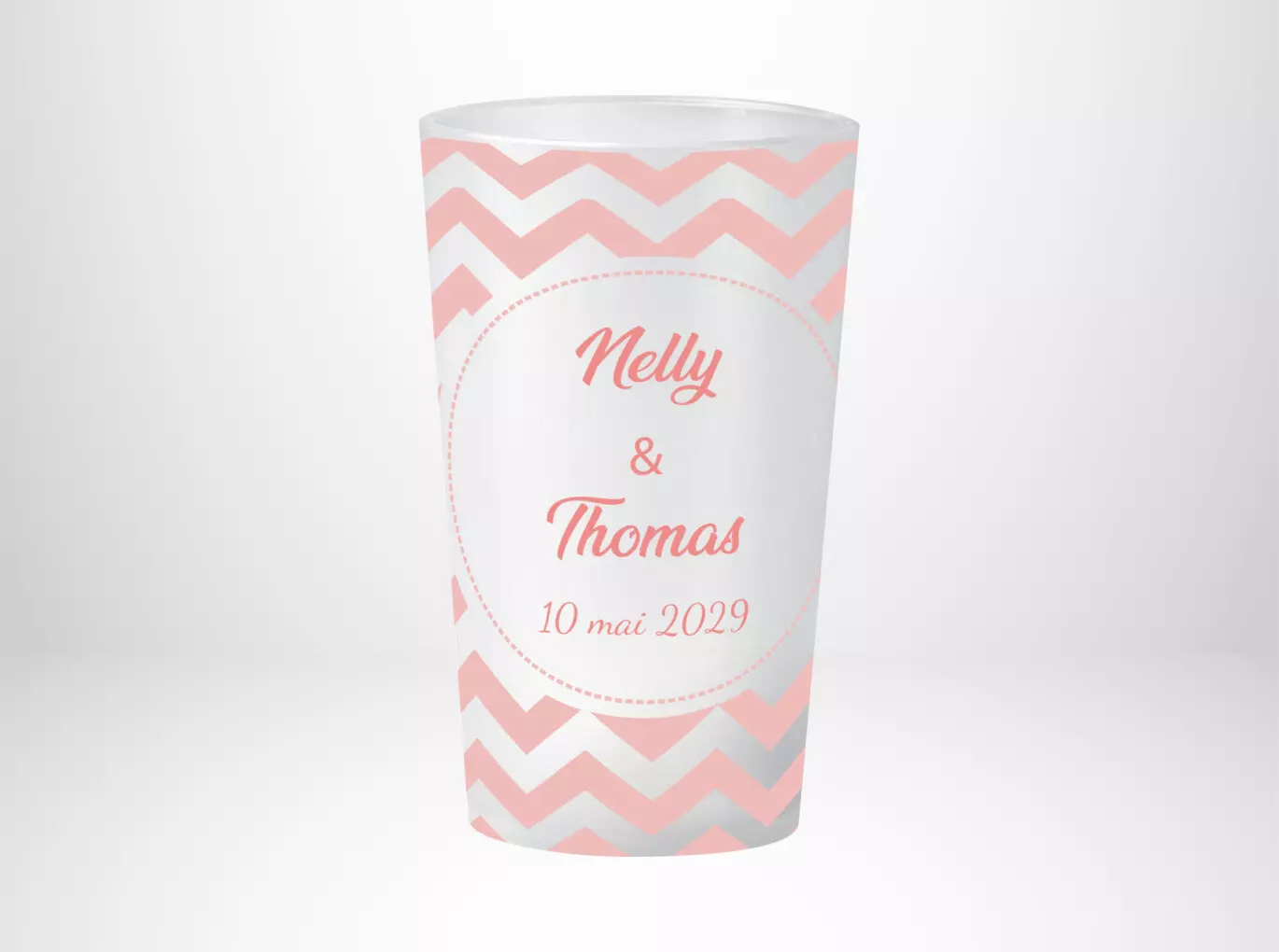 Mariage Motif Chevrons Rose