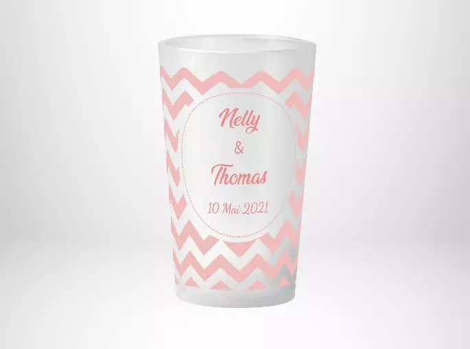 Mariage Motif Chevrons Rose