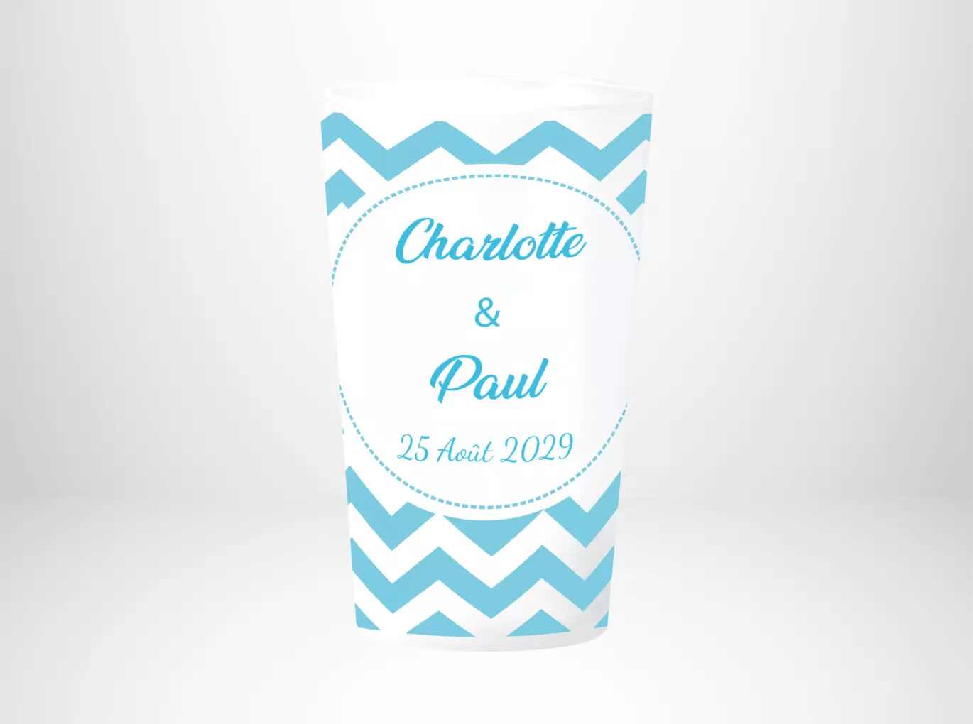 Mariage Motif Chevrons Bleu
