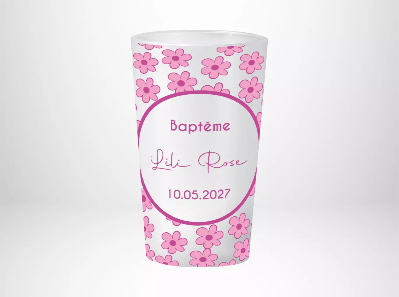 Bapteme pattern rose