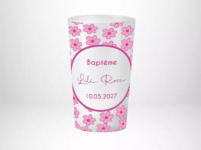 Bapteme pattern rose