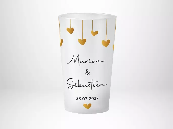 Mariage guirlande coeur or