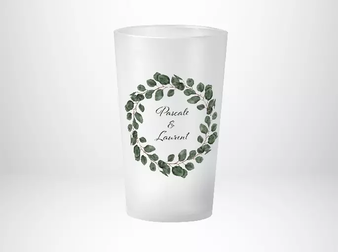 Mariage couronne eucalyptus aquarelle kaki