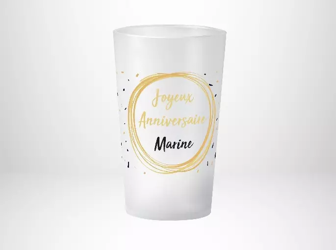 Anniversaire Rond Paillettes Or