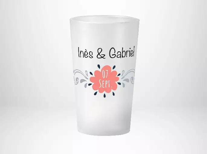 Mariage Ornement Noir & Rose