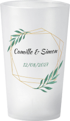 gobelet Mariage Couronne Végétale Dorée