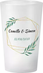 gobelet Mariage Couronne Végétale Dorée