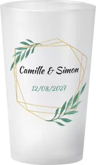 gobelet Mariage Couronne Végétale Dorée