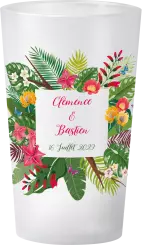 gobelet Mariage Cadre Fleurs Tropicales