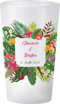 gobelet Mariage Cadre Fleurs Tropicales