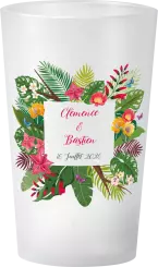 gobelet Mariage Cadre Fleurs Tropicales