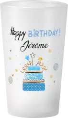 gobelet Anniversaire Bleu Or