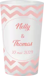 gobelet Mariage Motif Chevrons Rose