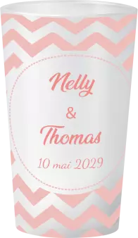 gobelet Mariage Motif Chevrons Rose