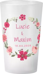 gobelet Mariage Couronne Roses & Feuilles