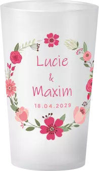 gobelet Mariage Couronne Roses & Feuilles