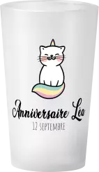 gobelet Anniversaire Chat Arc en Ciel