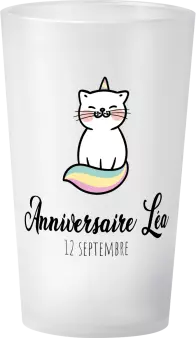 gobelet Anniversaire Chat Arc en Ciel