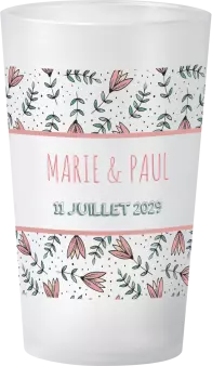 gobelet Mariage Motif Fleurs