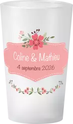 gobelet Mariage Encart Floral Photo