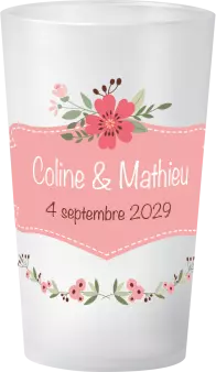 gobelet Mariage Encart Floral Photo