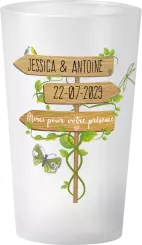 gobelet Mariage Photo Panneau Végétal