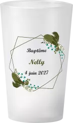 gobelet Baptême Couronne florale