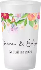 gobelet Mariage Fleurs Aquarelle