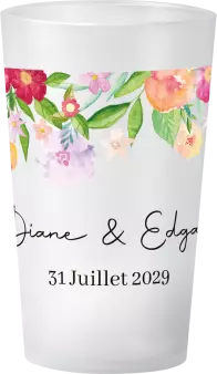 gobelet Mariage Fleurs Aquarelle