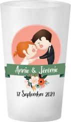 gobelet Mariage Personnages & Fleurs