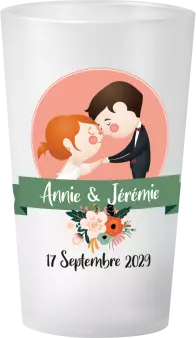 gobelet Mariage Personnages & Fleurs
