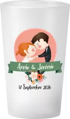 gobelet Mariage Personnages & Fleurs