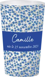 gobelet Naissance fleurs bleues