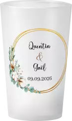 gobelet Mariage Eucalyptus Coton Or