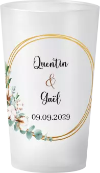 gobelet Mariage Eucalyptus Coton Or