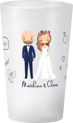 gobelet Mariage personnages bleu
