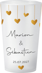 gobelet Mariage guirlande coeur or