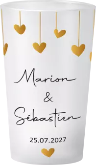 gobelet Mariage guirlande coeur or