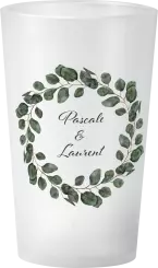 gobelet Mariage couronne eucalyptus aquarelle kaki