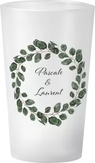 gobelet Mariage Couronne Eucalyptus Aquarelle Kaki
