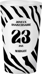 gobelet Anniversaire Imprimé Zèbre