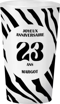 gobelet Anniversaire Imprimé Zèbre