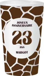 gobelet Anniversaire Imprimé Girafe
