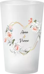 gobelet Mariage Cœur Fleurs