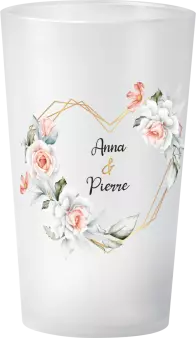 gobelet Mariage Cœur Fleurs