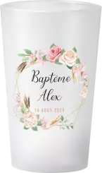 gobelet Baptême Couronne de Roses