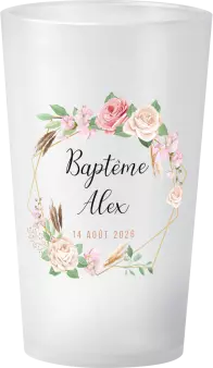gobelet Baptême Couronne de Roses