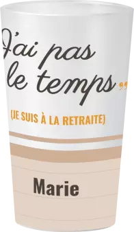 gobelet J'ai pas le temps (je suis à la retraite) orange