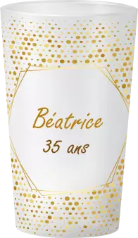 gobelet Anniversaire Paillettes Or