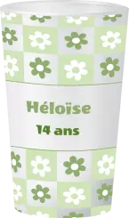 gobelet Anniversaire Damier Fleurs